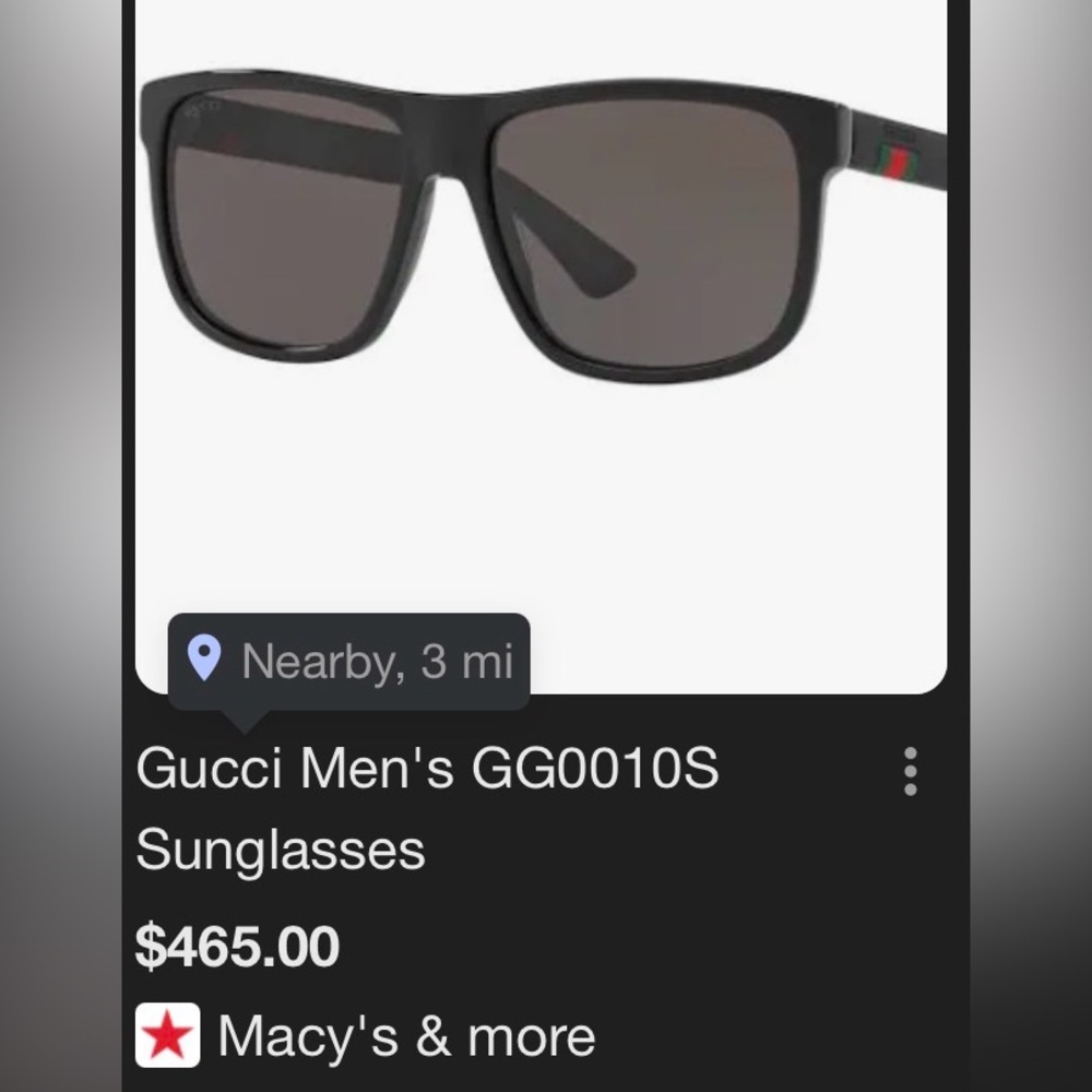 Gucci Men’s Embroidered Rectangle Sunglasses